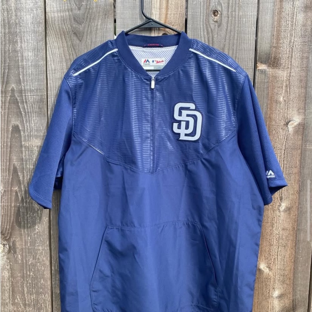 Majestic Navy San Diego Padres Half-Zip Pullover